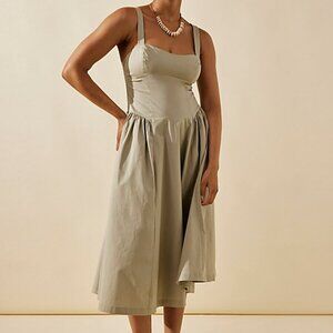 Free People Paolo Midi Slim Dress Tidal Foam Small